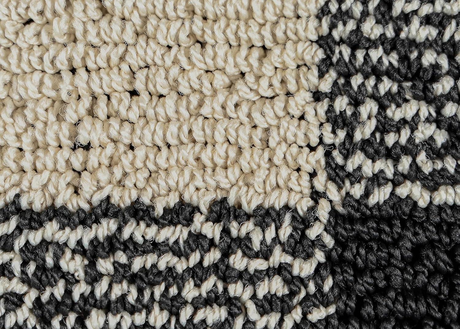 Garland Rug Country Living Buffalo Plaid Polypropylene Black/Ivory Indoor/Outdoor Area Rug, 5' x 7'