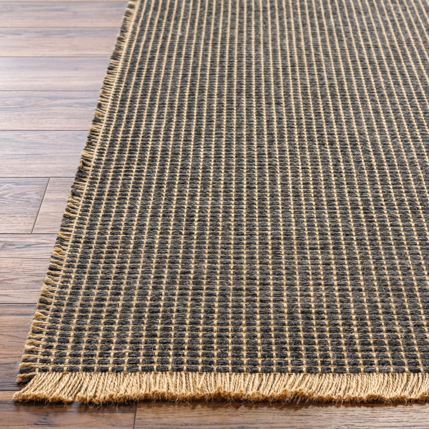 Kimi II Jute Rug by Becki Owens x Surya - Black and Natural / 3'11" x 5'7"