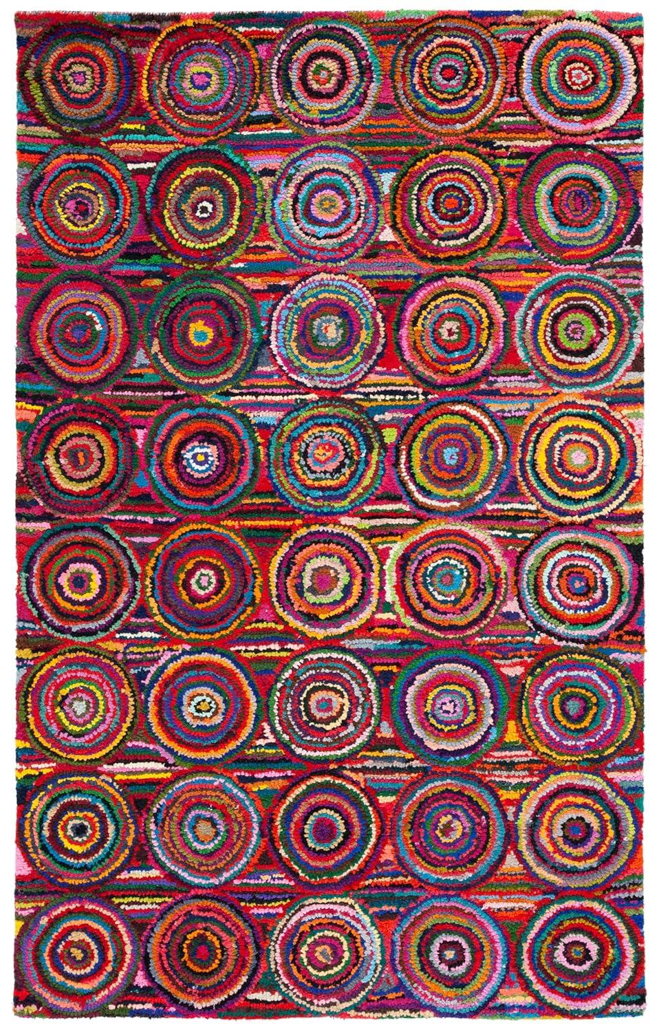 Nantucket NAN143 Hand Tufted Area Rug - Pink/Multi - 6'x9' - Safavieh.