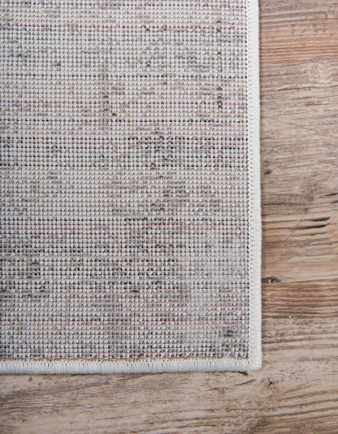 Unique Loom Sofia Collection Area Rug - Casino (5' 3" Square Gray/Beige)