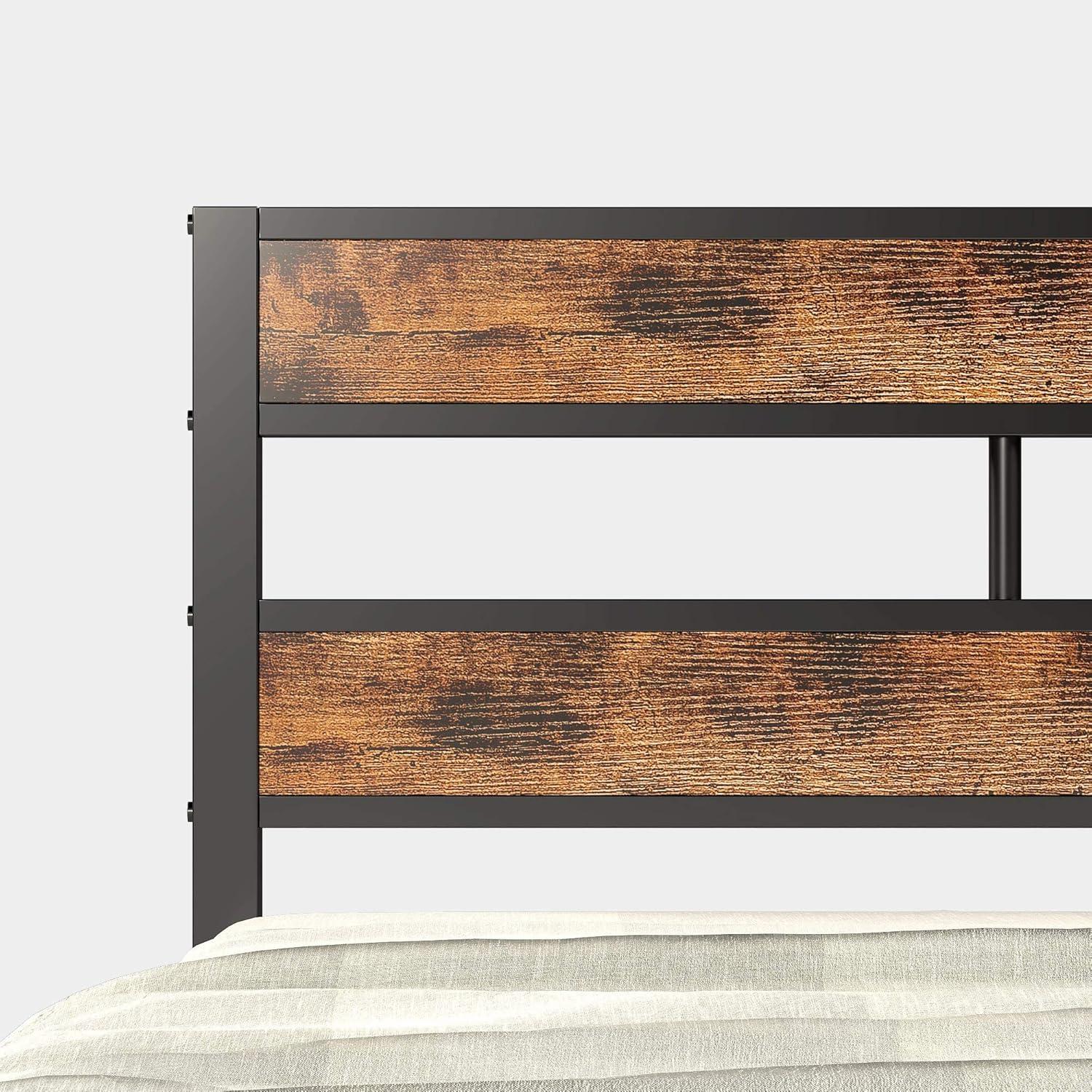 Platform Metal Bed Frame with Headboard Heavy Duty, Noise-Free, Queen