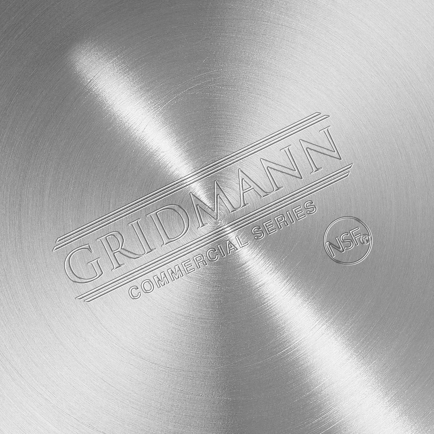 Gridmann 1.5 Qt Tapered Aluminum Sauce Pan with Silicone Handle, NSF Professional Cookware
