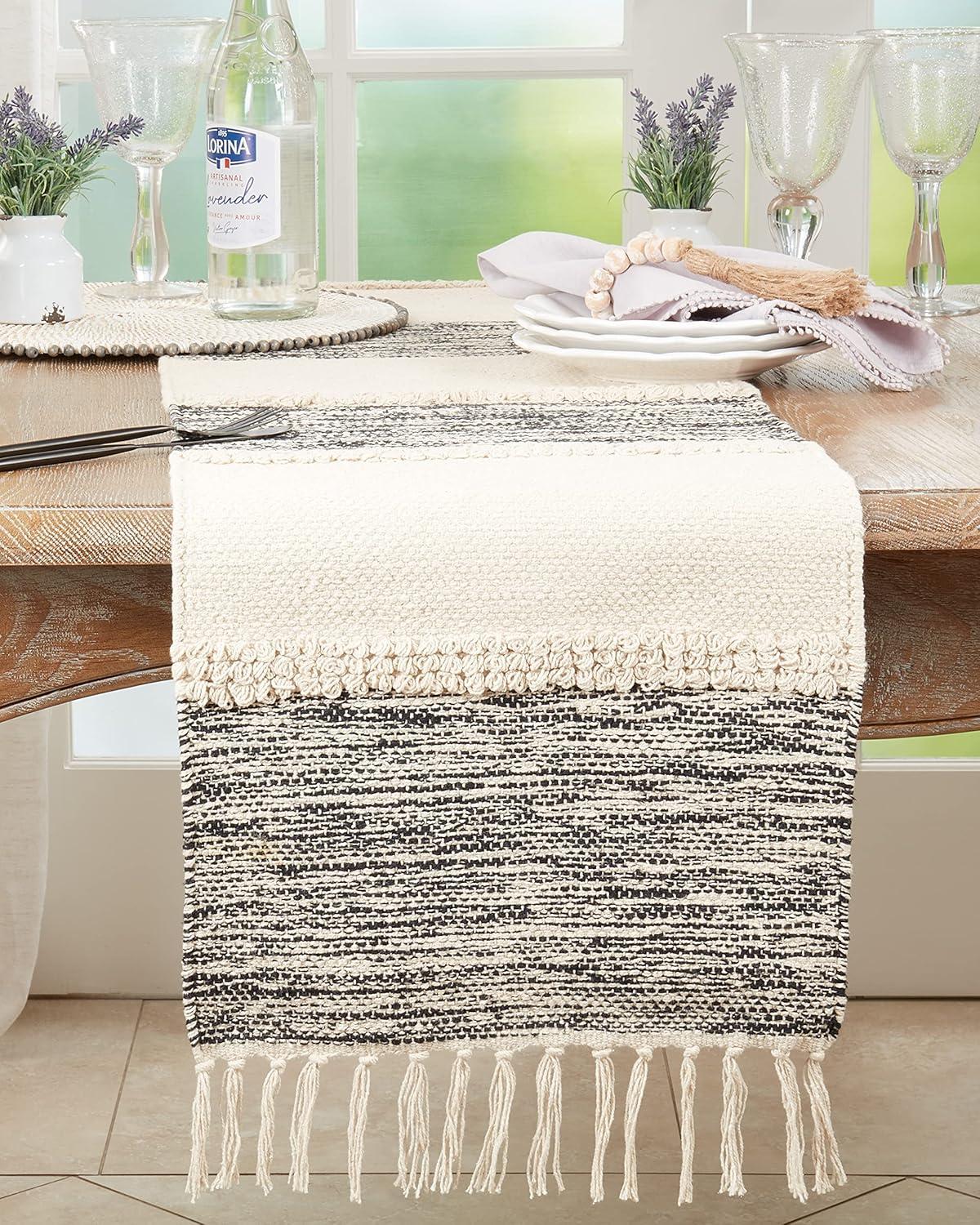 Saro Rectangular Striped Table Runner