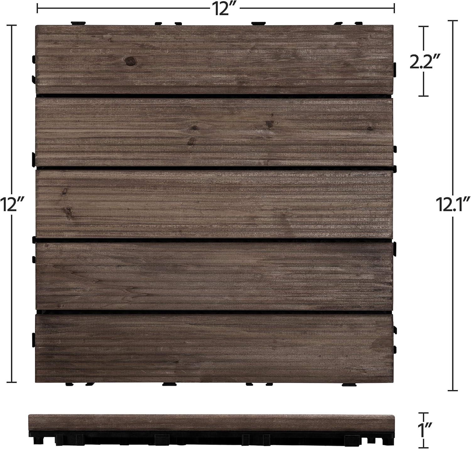 Yaheetech  27pcs 12"x12" Tiles for Patio Garden for  Indoor & Outdoor Black