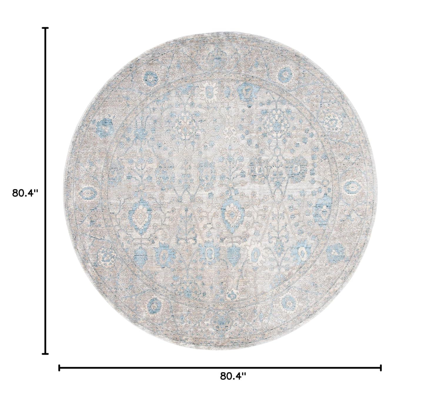 Dream DRM408 Power Loomed Indoor Area Rug - Grey/Blue - 6'7" Round - Safavieh