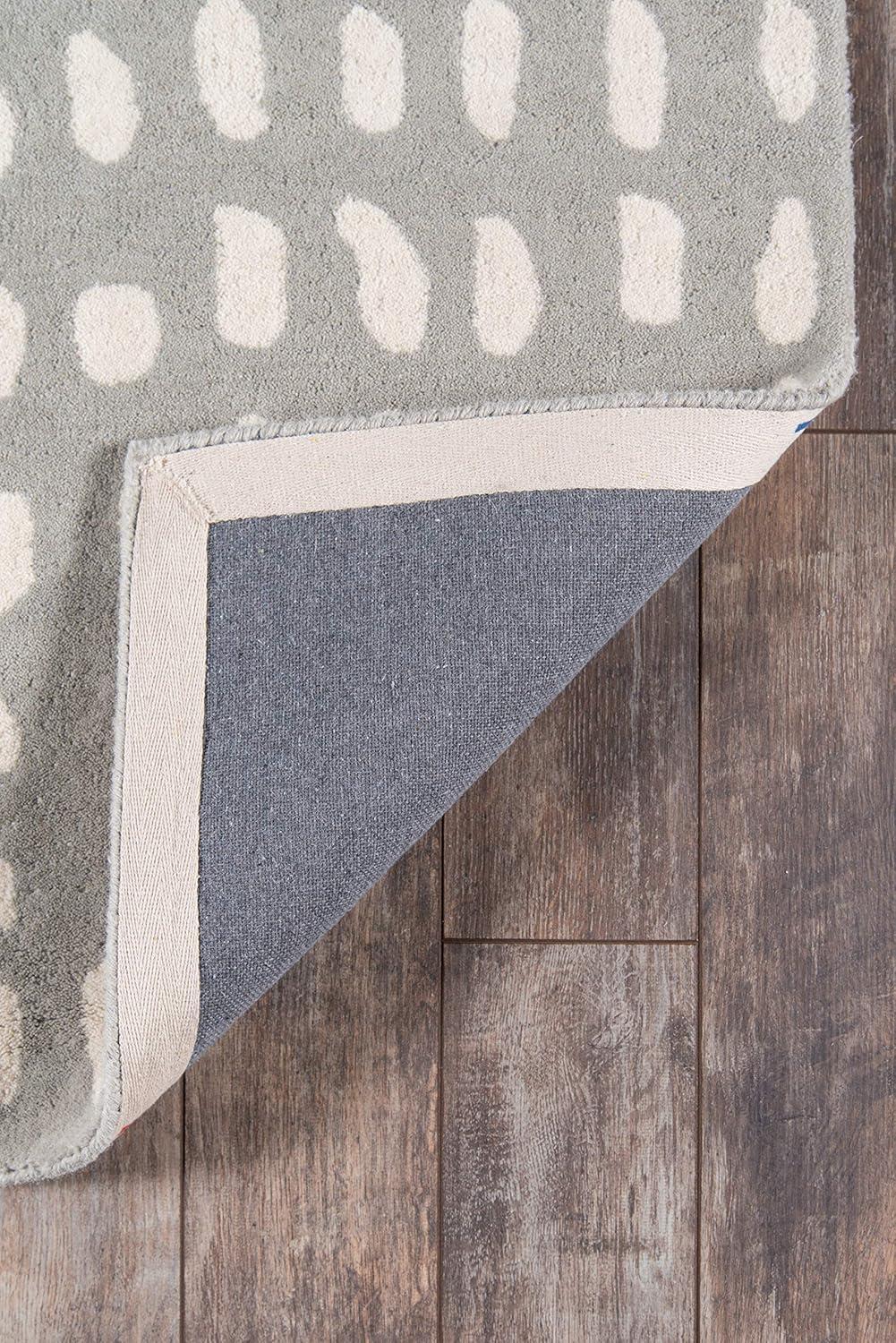 Handmade Geometric Tufted Wool Area Rug in Gray, 3'6" X 5'6"