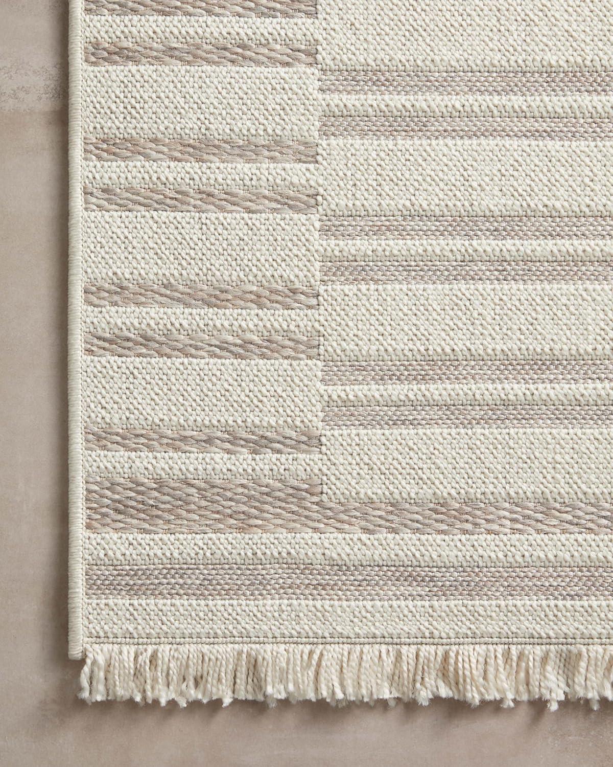 Malibu II Indoor / Outdoor Rug by Amber Lewis x Loloi - Ivory and Dove / 2'3" x 3'9"