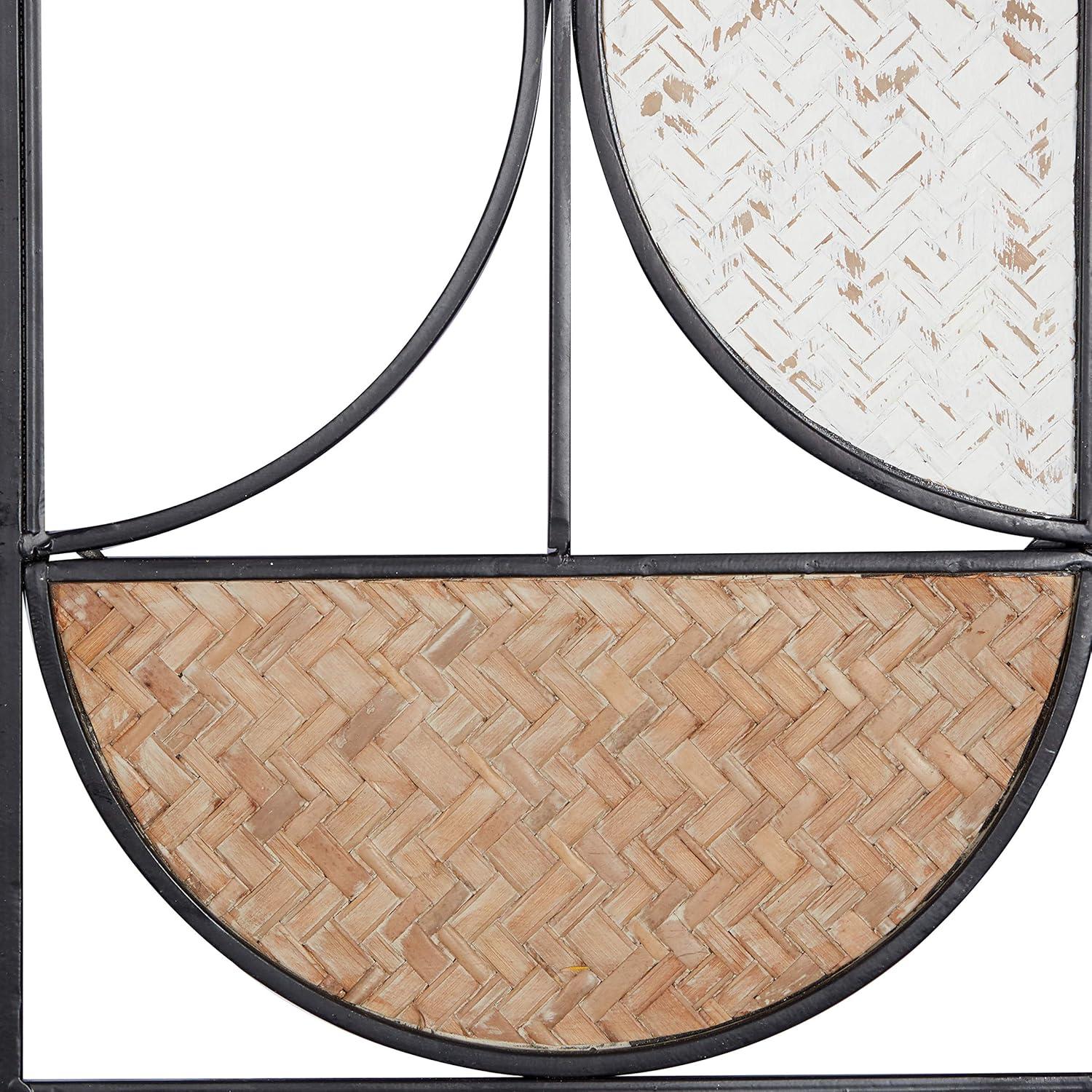 DecMode Brown Metal Carved Designs Geometric Wall Decor (2 Count)