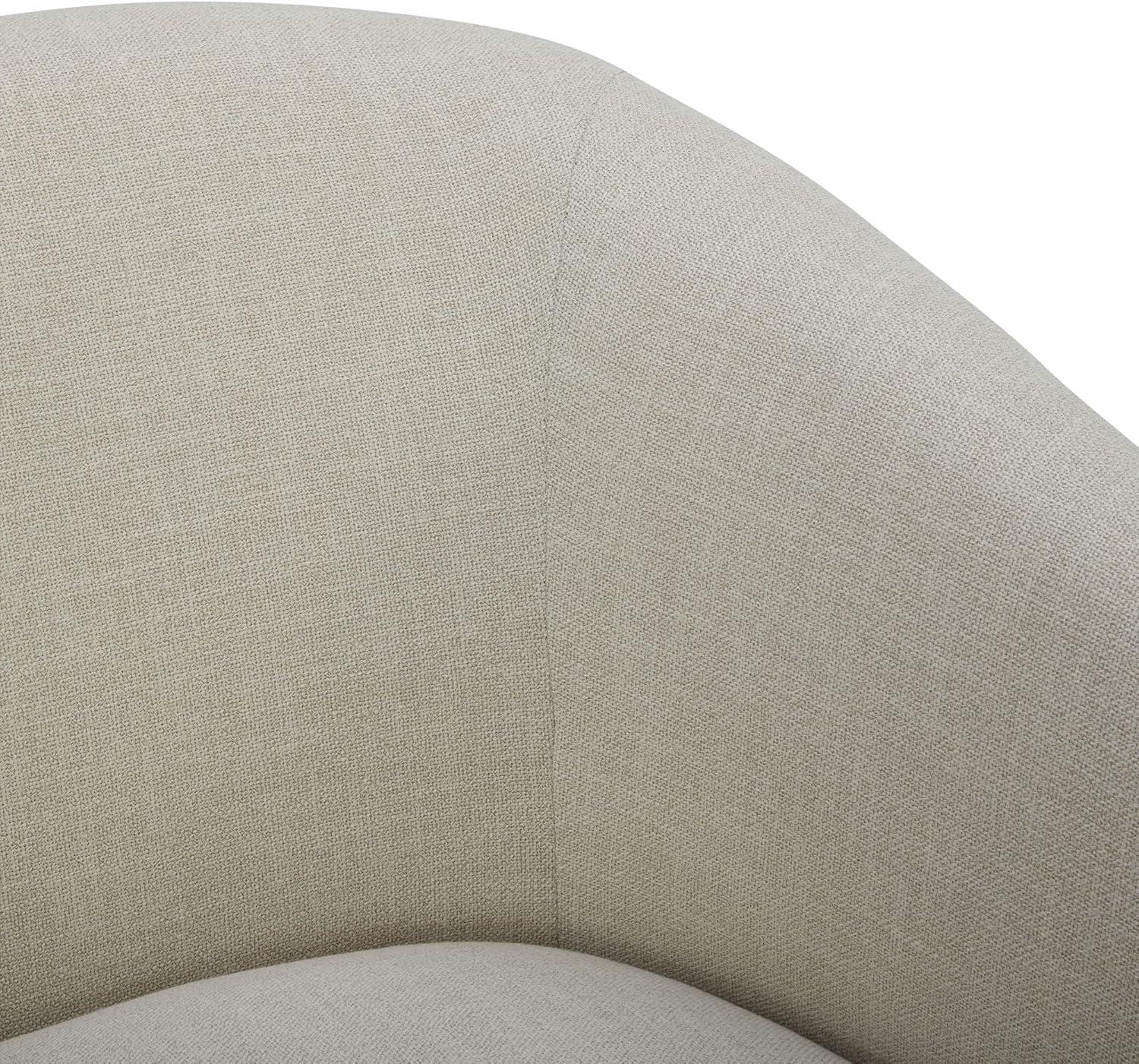CHITA Swivel Accent Chair Fabric, Round Barrel Arm Chair Living Room, Flax Beige