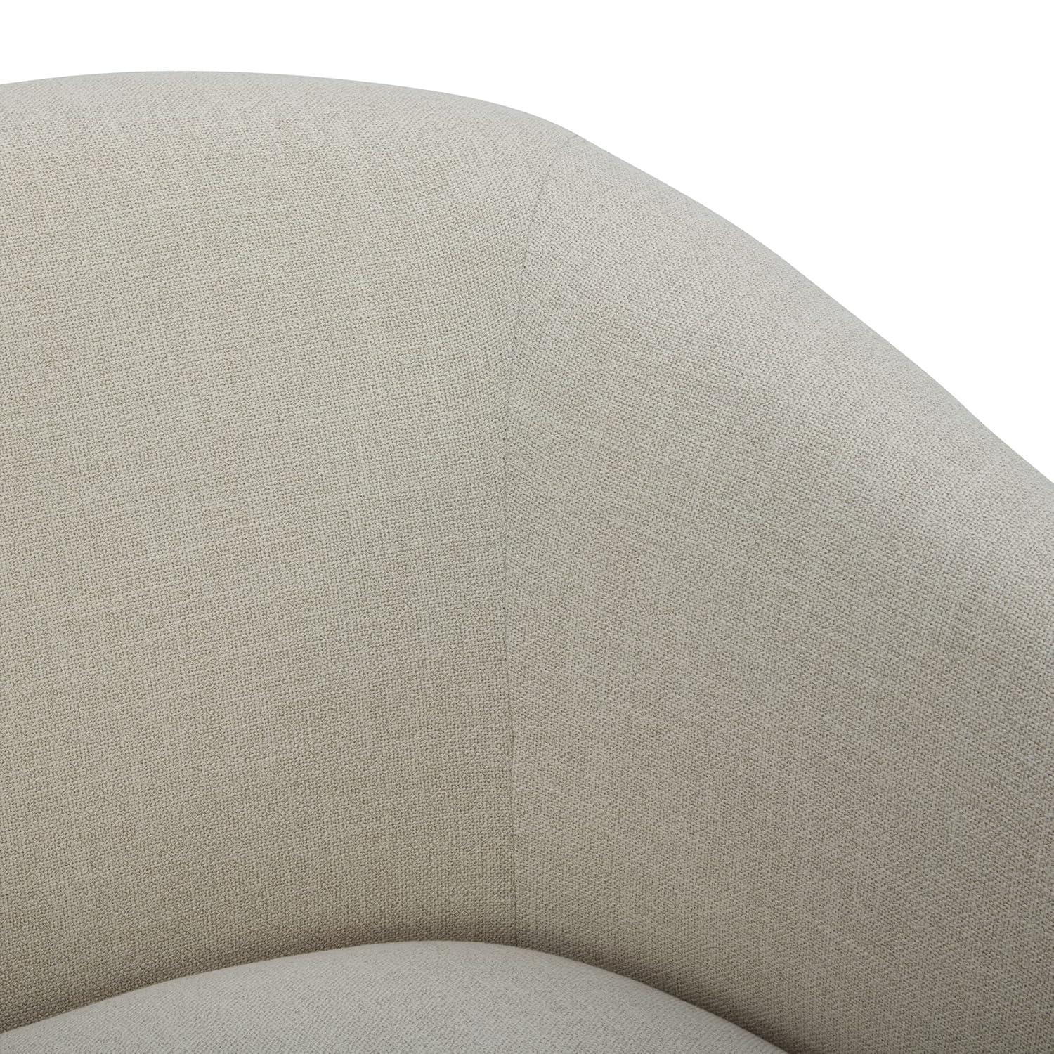 CHITA Swivel Accent Chair Fabric, Round Barrel Arm Chair Living Room, Flax Beige