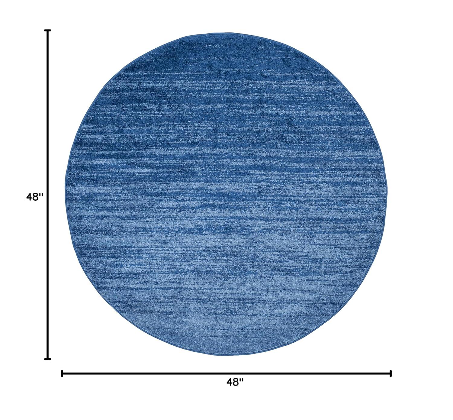 Adirondack ADR113 Machine Made Indoor Area Rug - Light Blue/Dark Blue - 4' Round - Safavieh