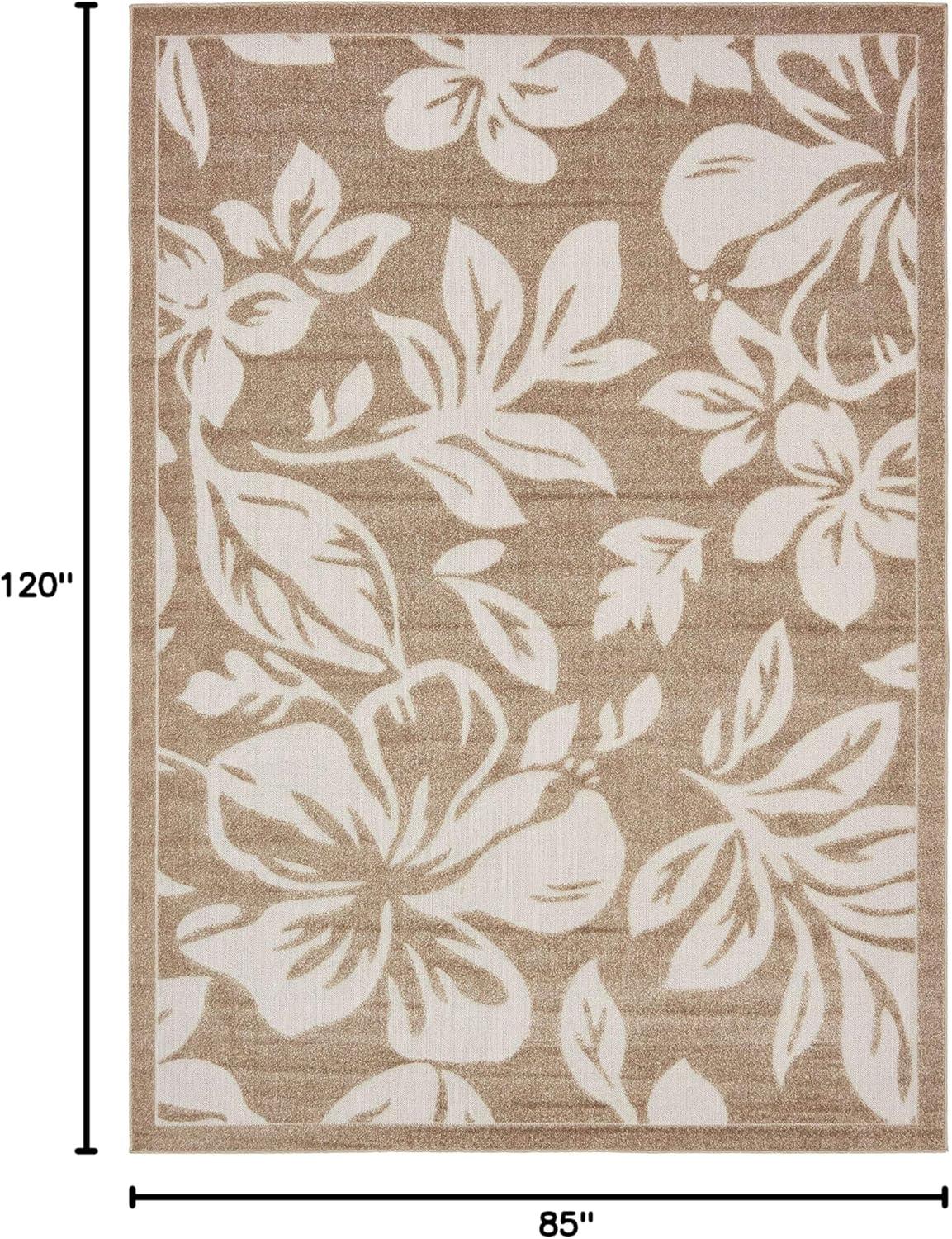 Unique Loom 7' 1 x 10' 0 Beige Outdoor Botanical Jacksonville Area Rug