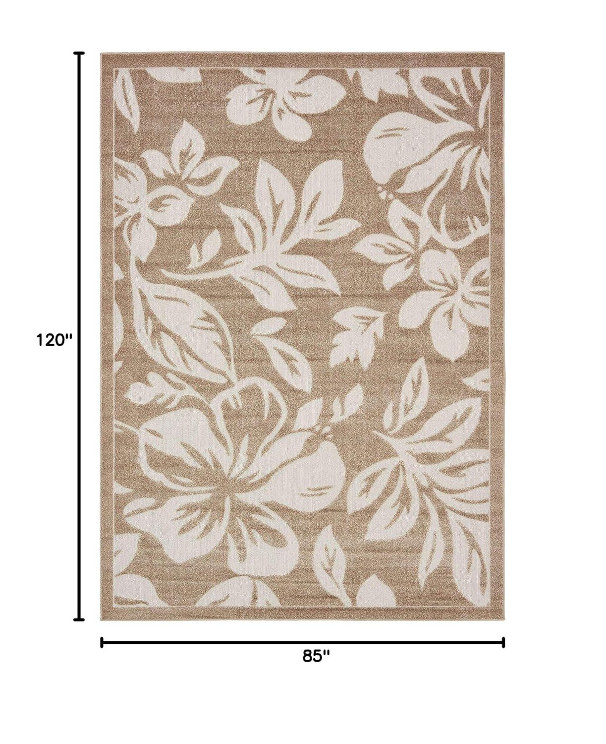 Unique Loom 7' 1 x 10' 0 Beige Outdoor Botanical Jacksonville Area Rug