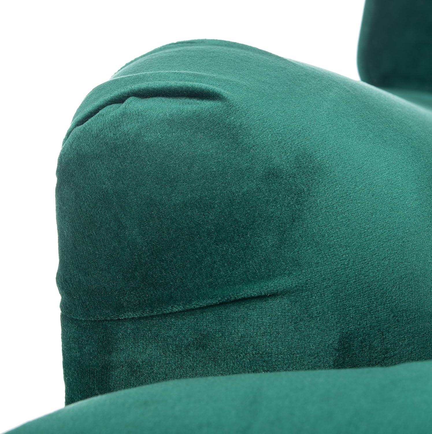 Chloe Contemporary Emerald Green Velvet Arm Chair