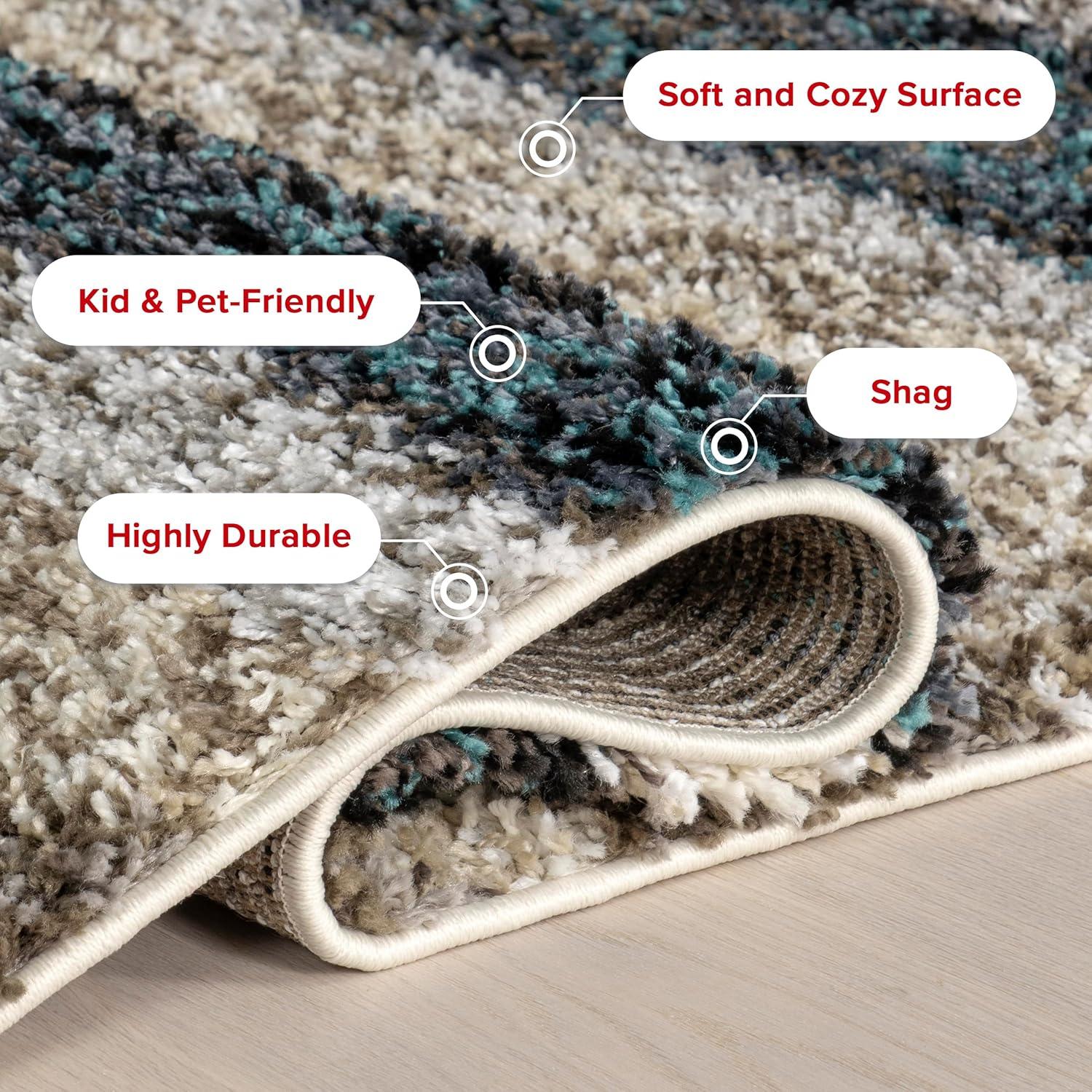 9'x12' Drey Ombre Shag Area Rug Beige/Brown - nuLOOM: Contemporary Tufted Medium Pile Indoor Rug