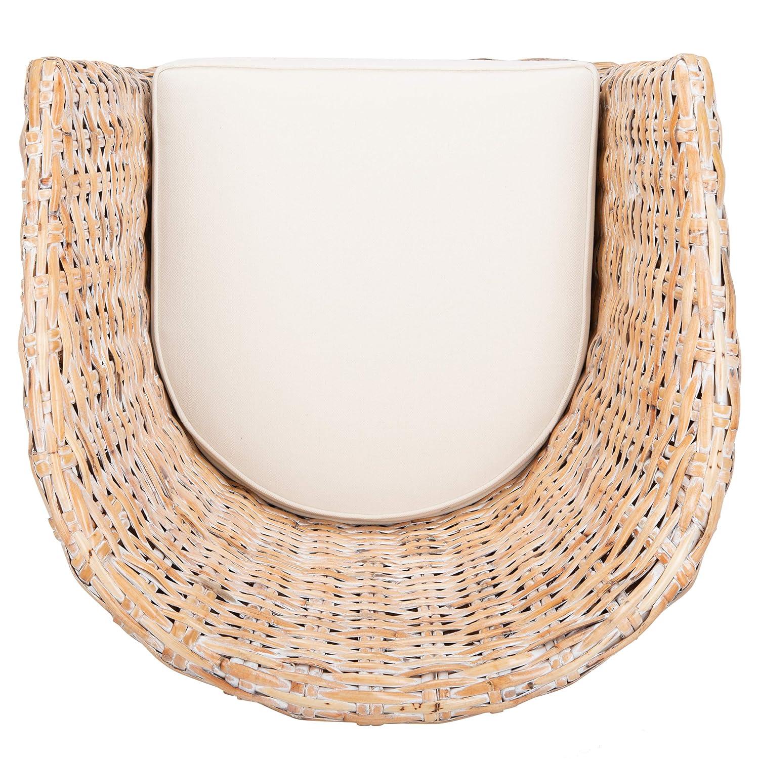 Omni Barrel Chair - FOX6501 - White/White Washed - Safavieh