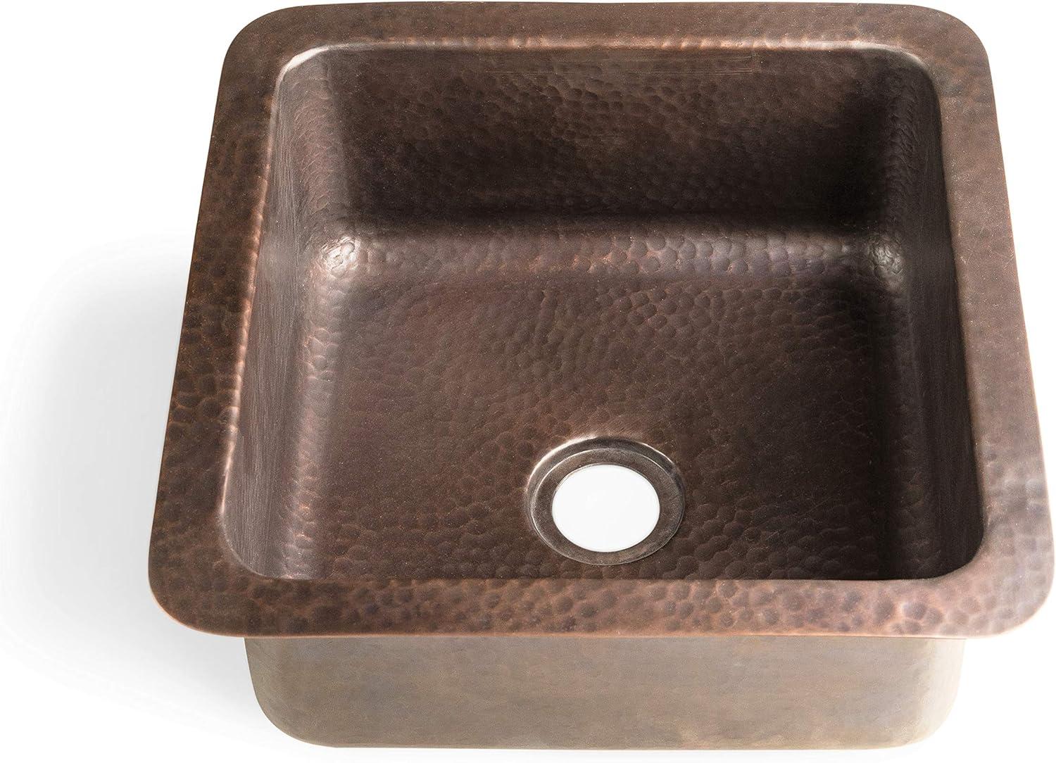 Hand Hammered Copper 12" Dual Mount Single Bowl Sink