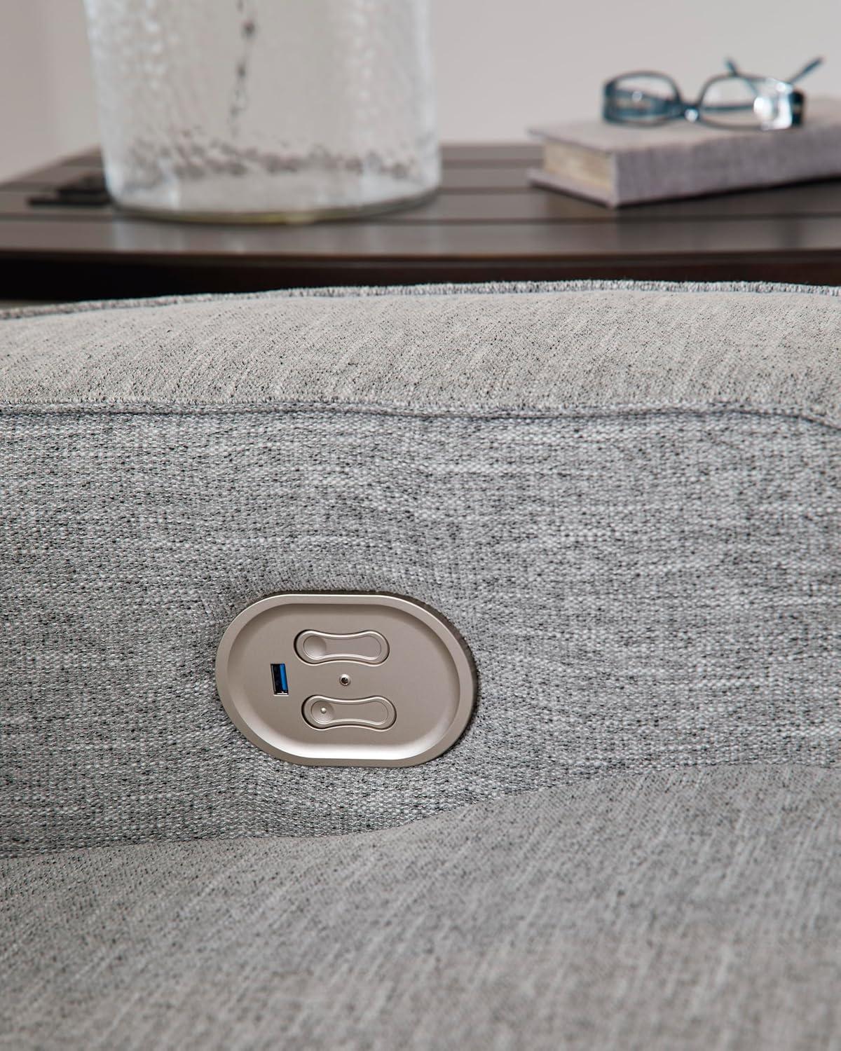 Signature Design by Ashley Biscoe Pewter Power Reclining Loveseat