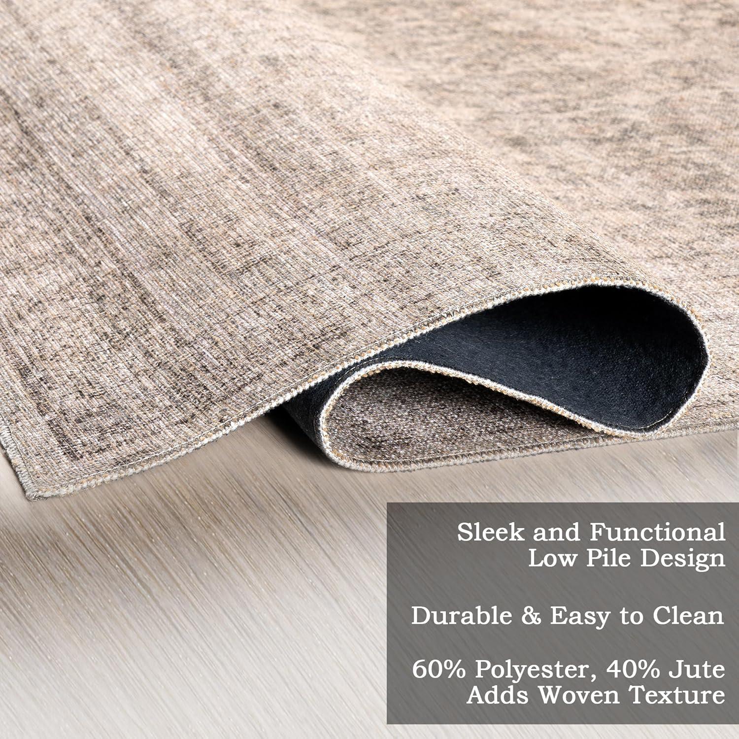 Nuloom Hillstone Collection Giorgina Traditional Vintage Medallion Area Rug, 6' 7" x 9', Ivory