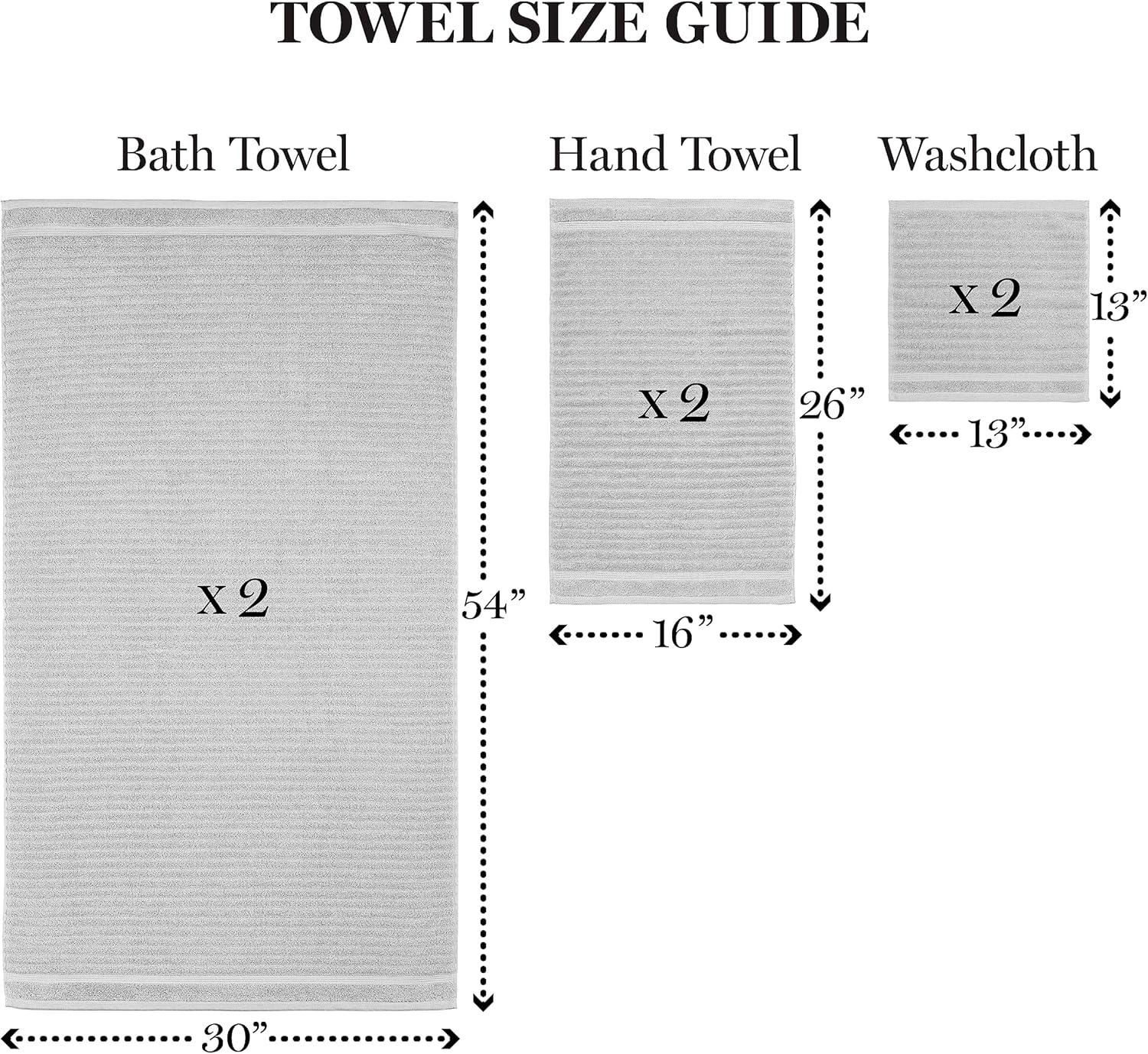 Gray 100% Cotton 6-Piece Bath Towel Set