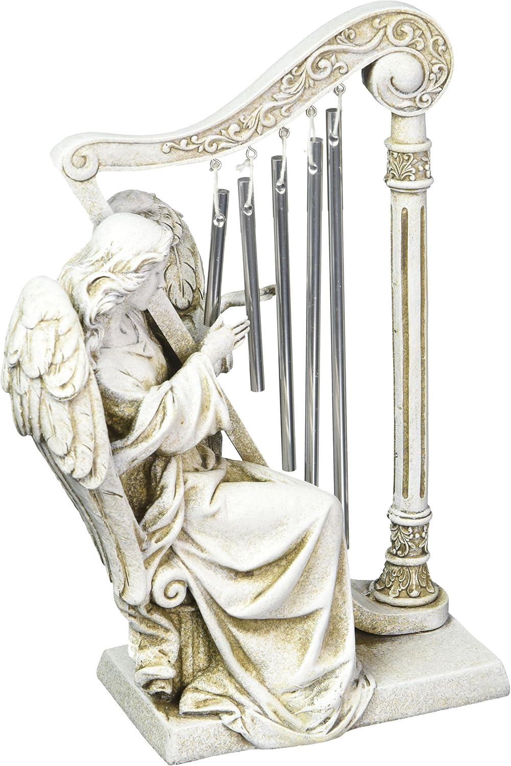 9.75 In Angel With Harp Windchime Bereavement Figurines