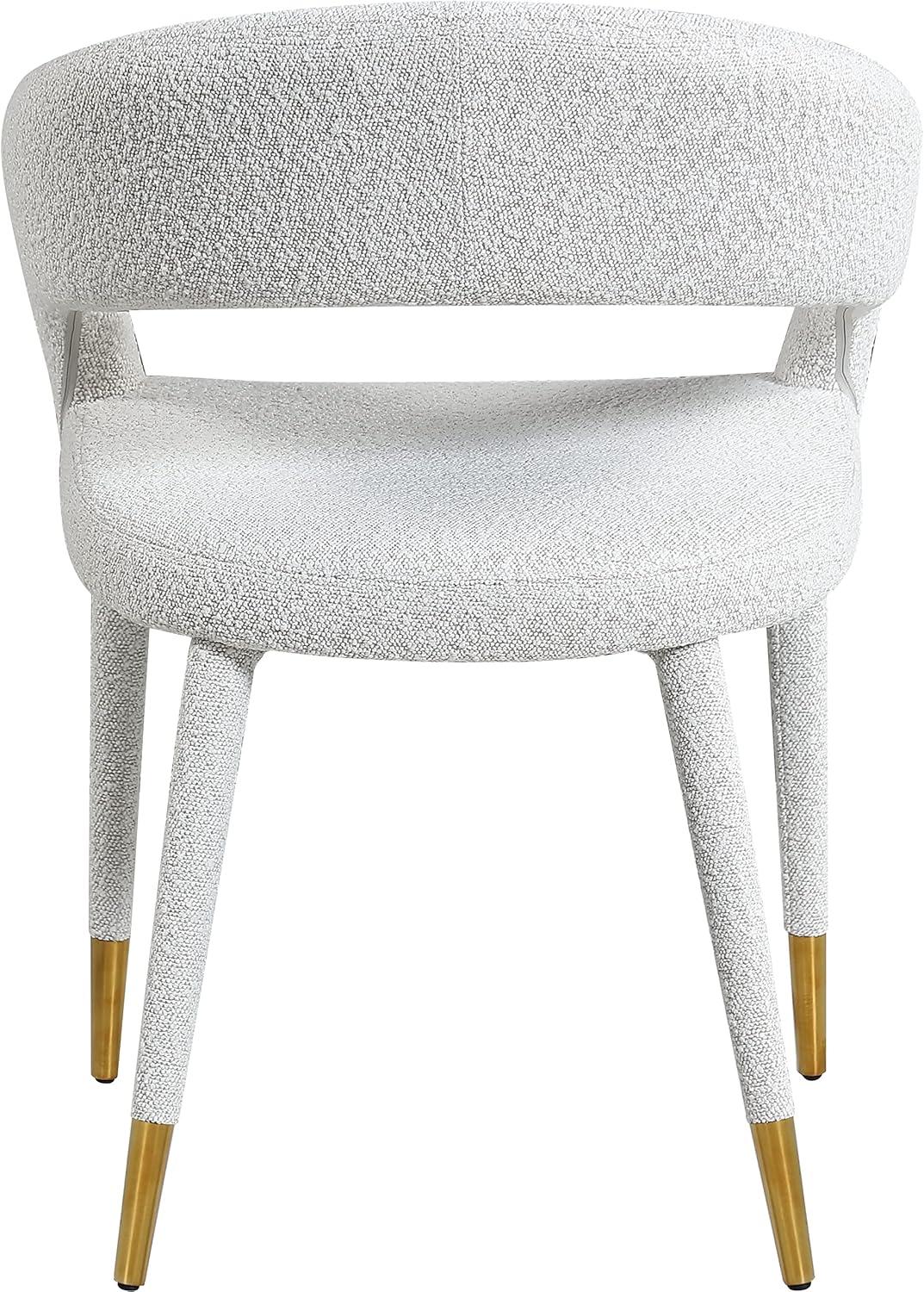 Meridian Furniture Destiny Cream Boucle Fabric Dining Chair