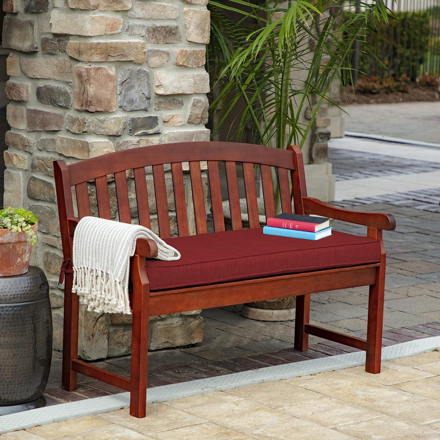 Arden Selections ProFoam Essentials Outdoor Bench Cushion 18 x 46, Ashland Black Jacobean