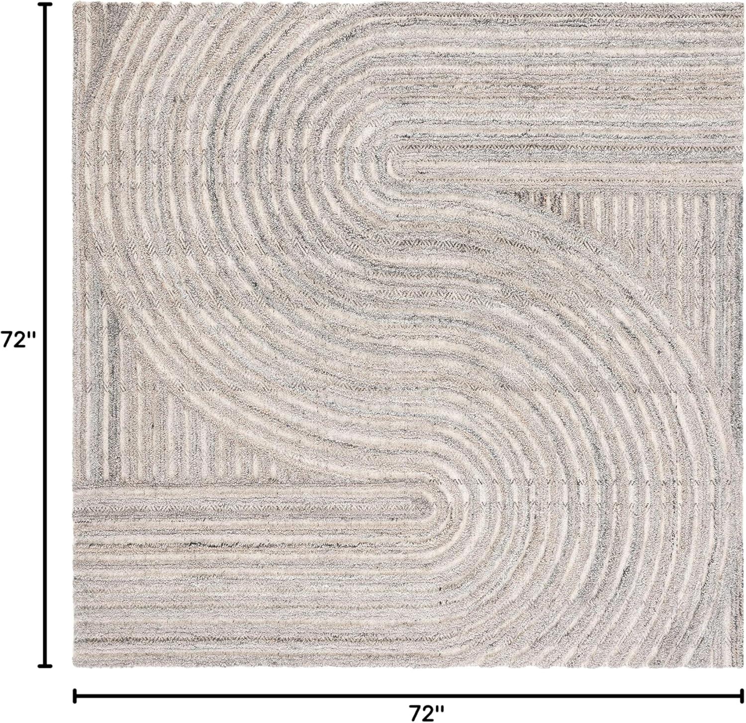 Southampton SHA301 Hand Tufted Indoor Area Rug - Beige - 6'x6' - Safavieh