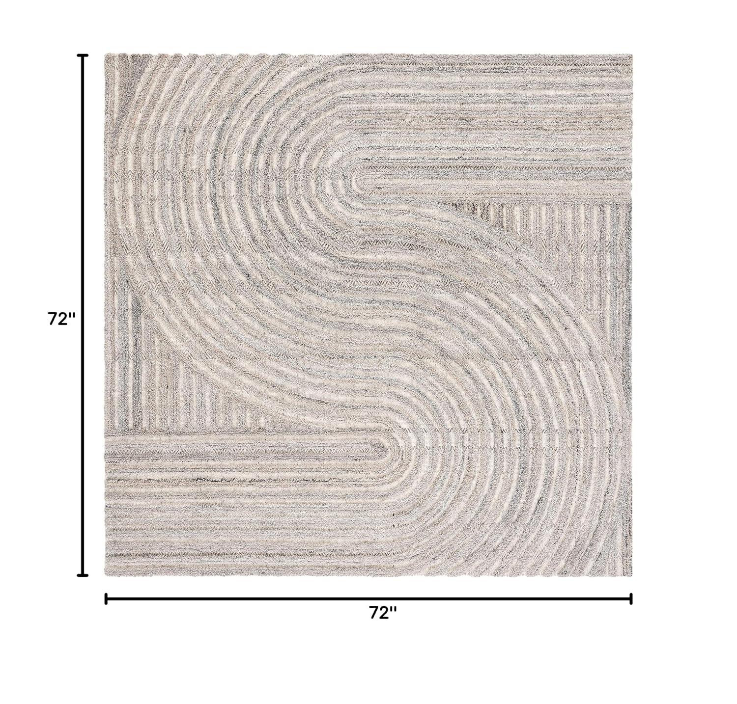 Southampton SHA301 Hand Tufted Indoor Area Rug - Beige - 6'x6' - Safavieh
