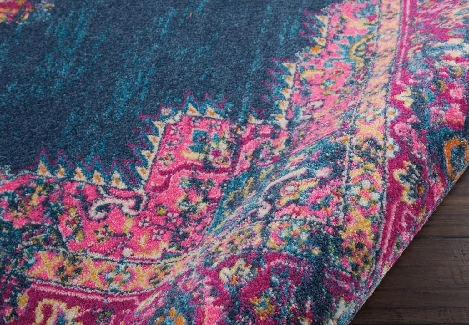 Nourison Passion Medallion Bohemian Indoor Rug Blue 6'7" x 9'6"