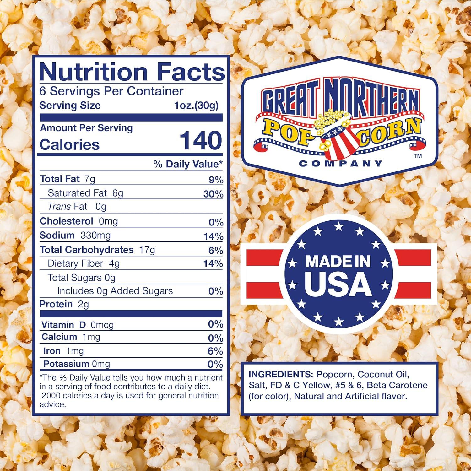 6 oz Popcorn Packs Pre-Measured, Movie Theater Style Packets for Popcorn Machines by Great Northern Popcorn (40 Case)