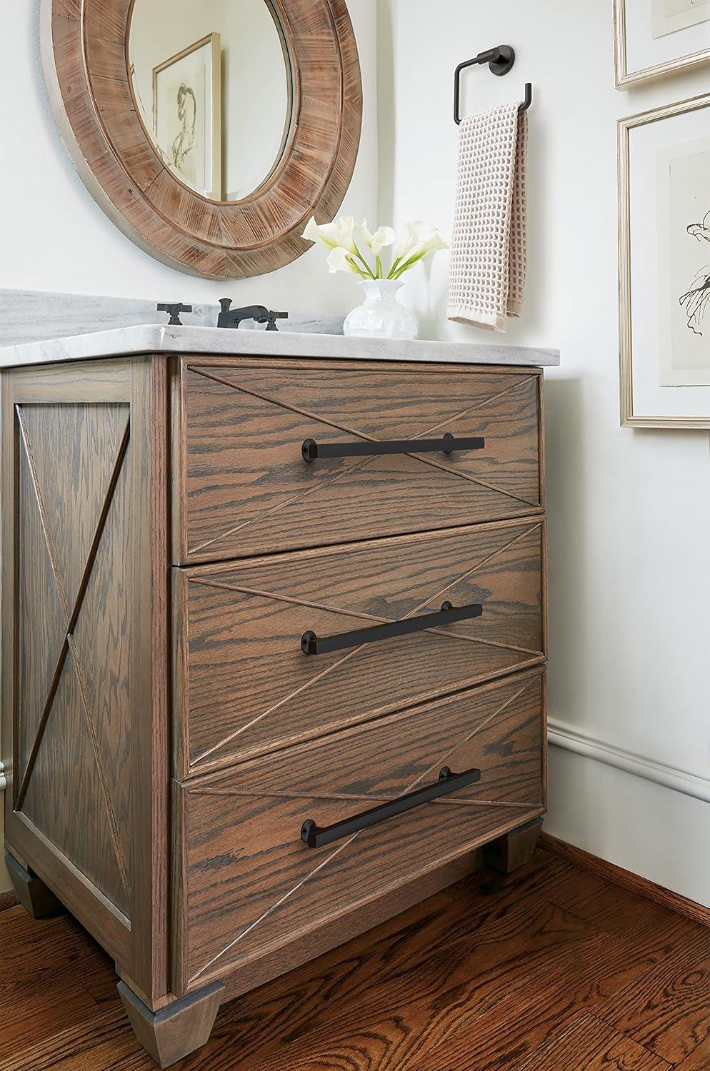 Amerock Everett 10-1/16 inch (256mm) Center-to-Center Matte Black Cabinet Pull