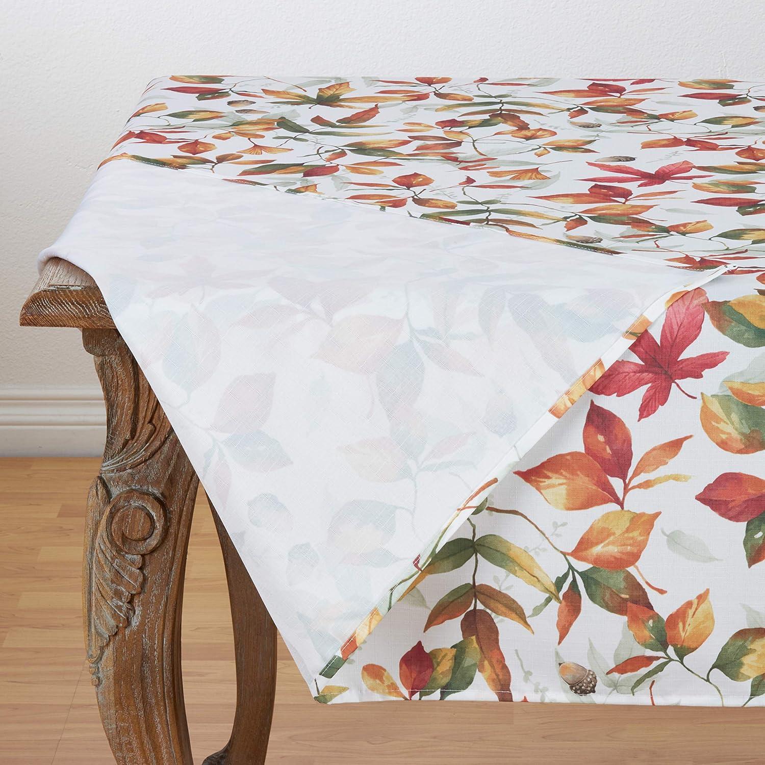 Autumn Leaves Square Fabric Thanksgiving Tablecloth