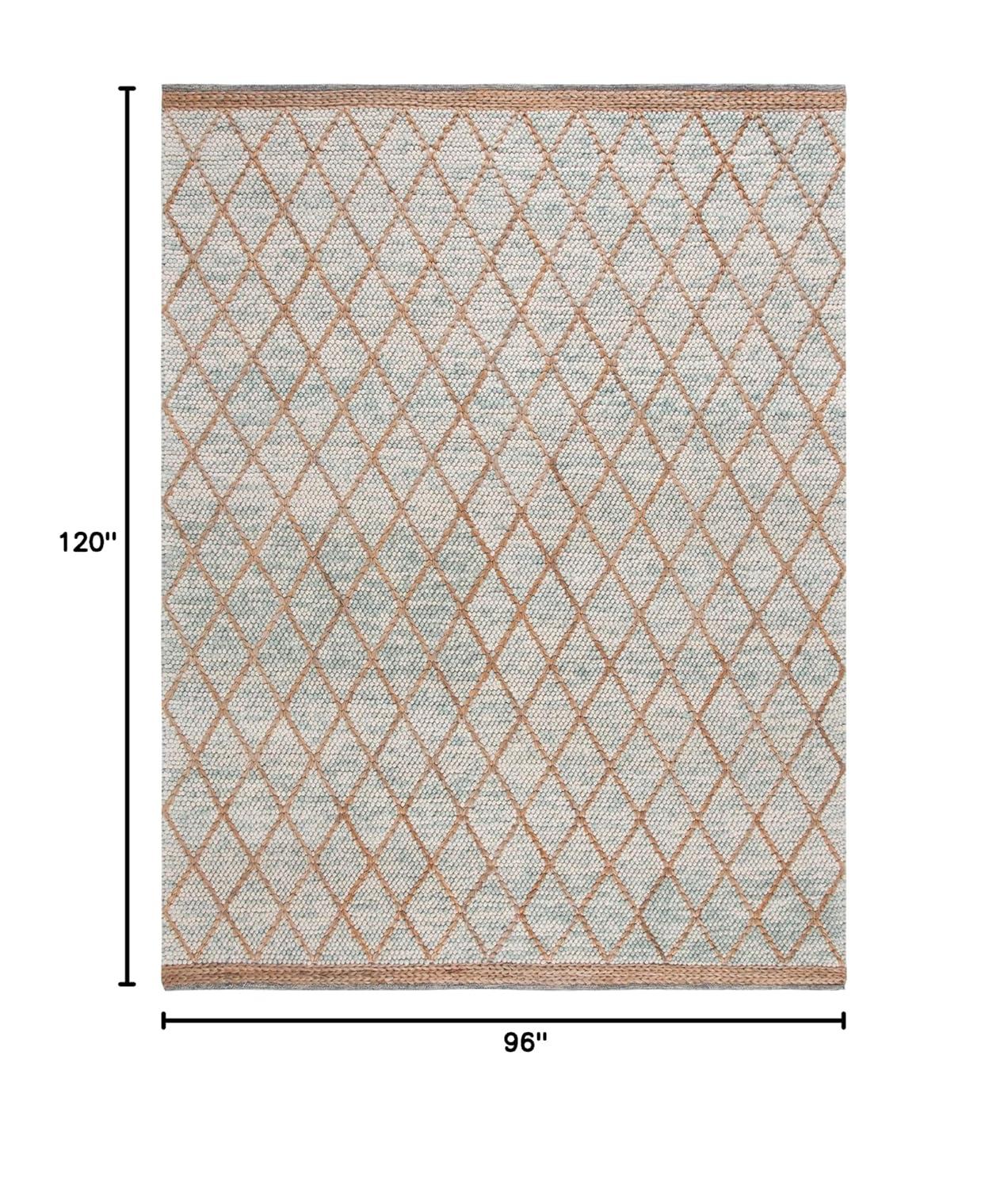 Natura NAT223 Hand Woven Indoor Area Rug - Teal/Natural - 8'x10' - Safavieh
