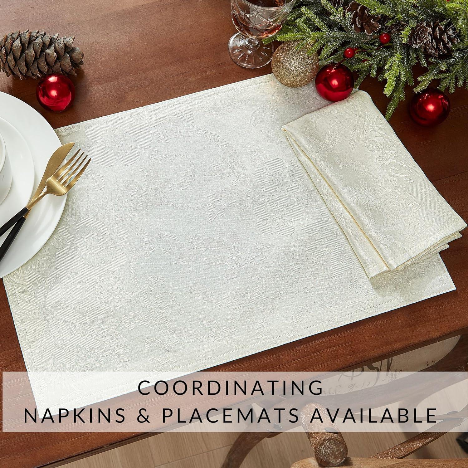 Astoria Grand Tilghman Poinsettia Floral Woven Tablecloth