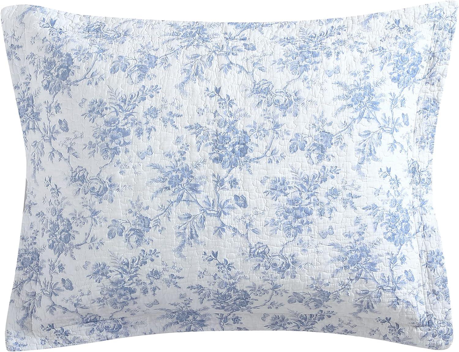 Laura Ashley Walled Garden Cotton Blue 4 Piece Daybed Cover Set