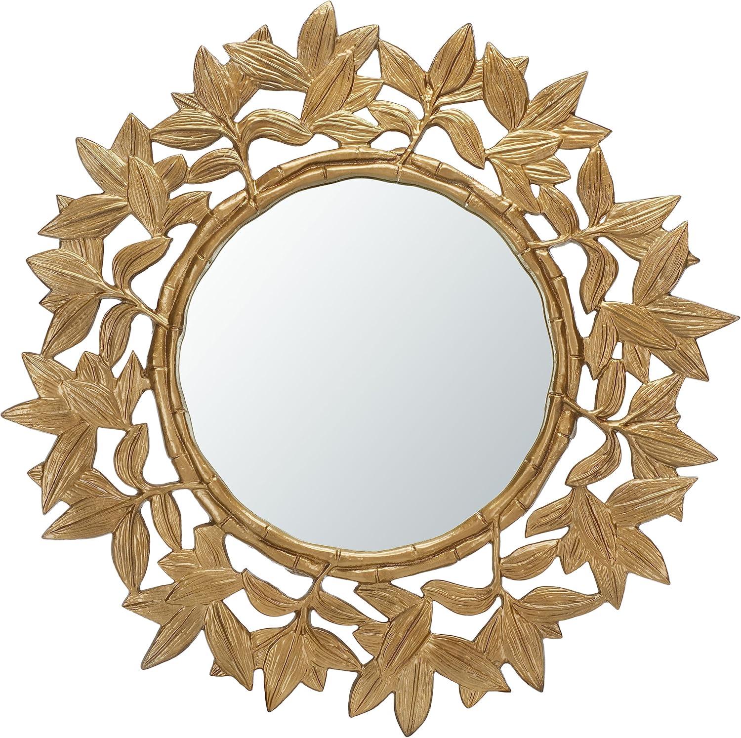 SAFAVIEH Nivaria 31.5 in. Geometric Round Mirror, Antique Brass