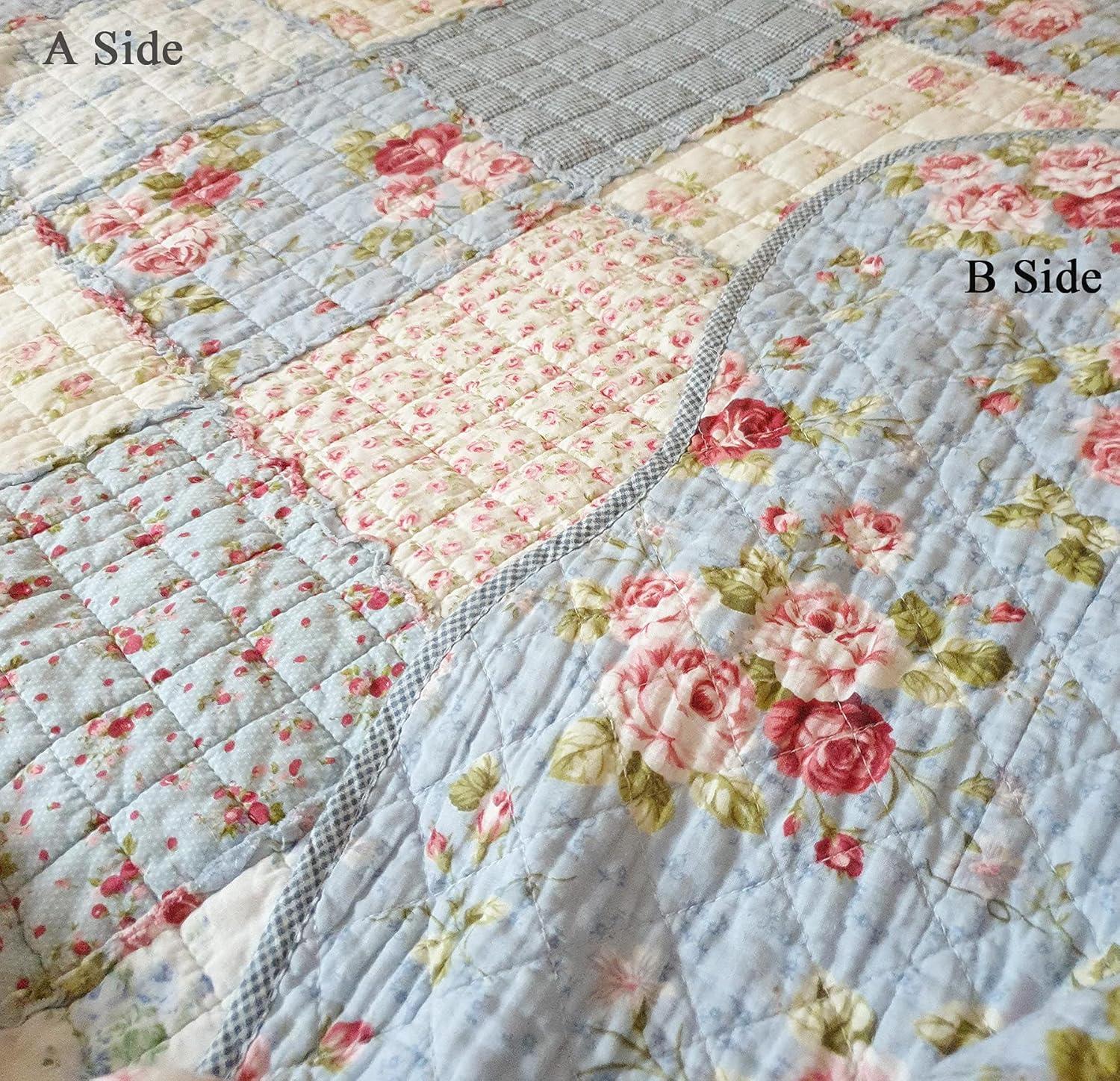 Shallow Sea Twin Cotton Reversible Patchwork Quilt