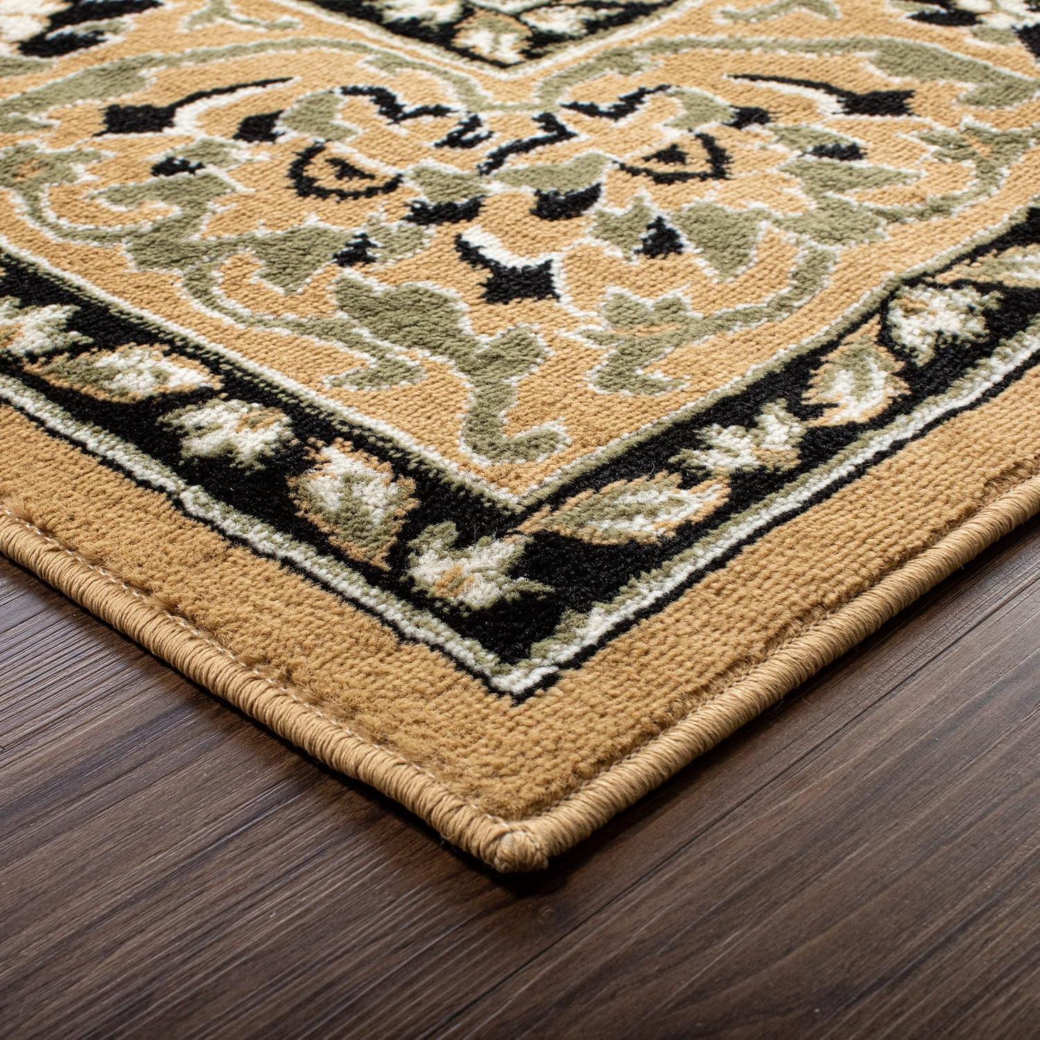 Superior Glendale Oriental Medallion Indoor Runner Rug, 2'7"x8', Gold