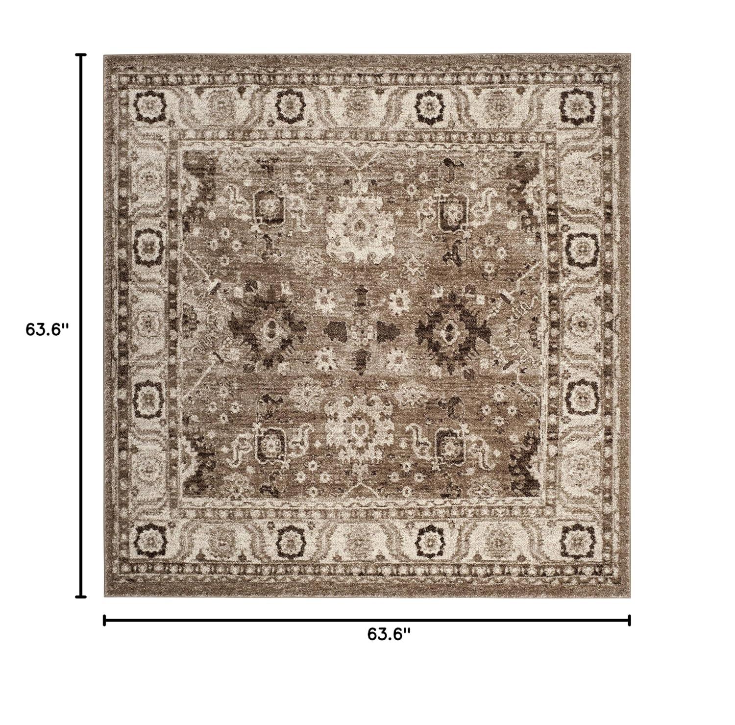 Vintage Hamadan VTH214 Power Loomed Indoor Area Rug - Taupe - 5'3"x5'3" - Safavieh.