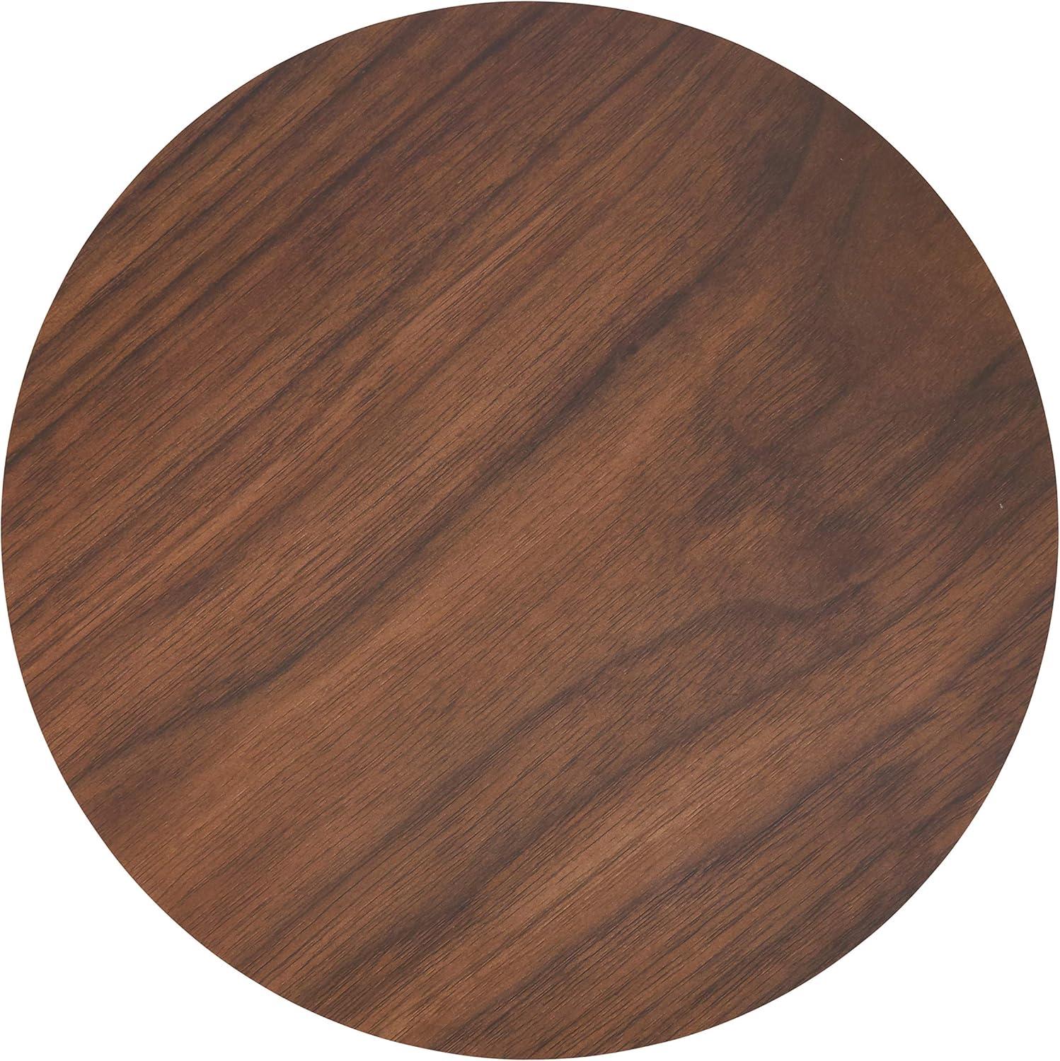 Saro Lifestyle Wood Print Placemat, 15" Round, Brown (Set of 4)