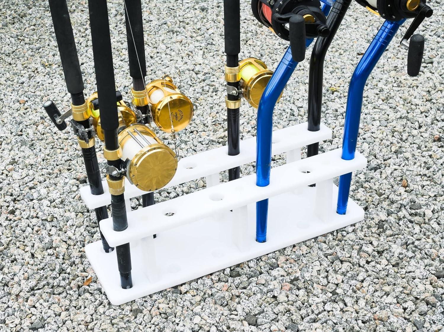 White Marine Board Heavy Duty Wall-Mounted Fishing Rod Holder