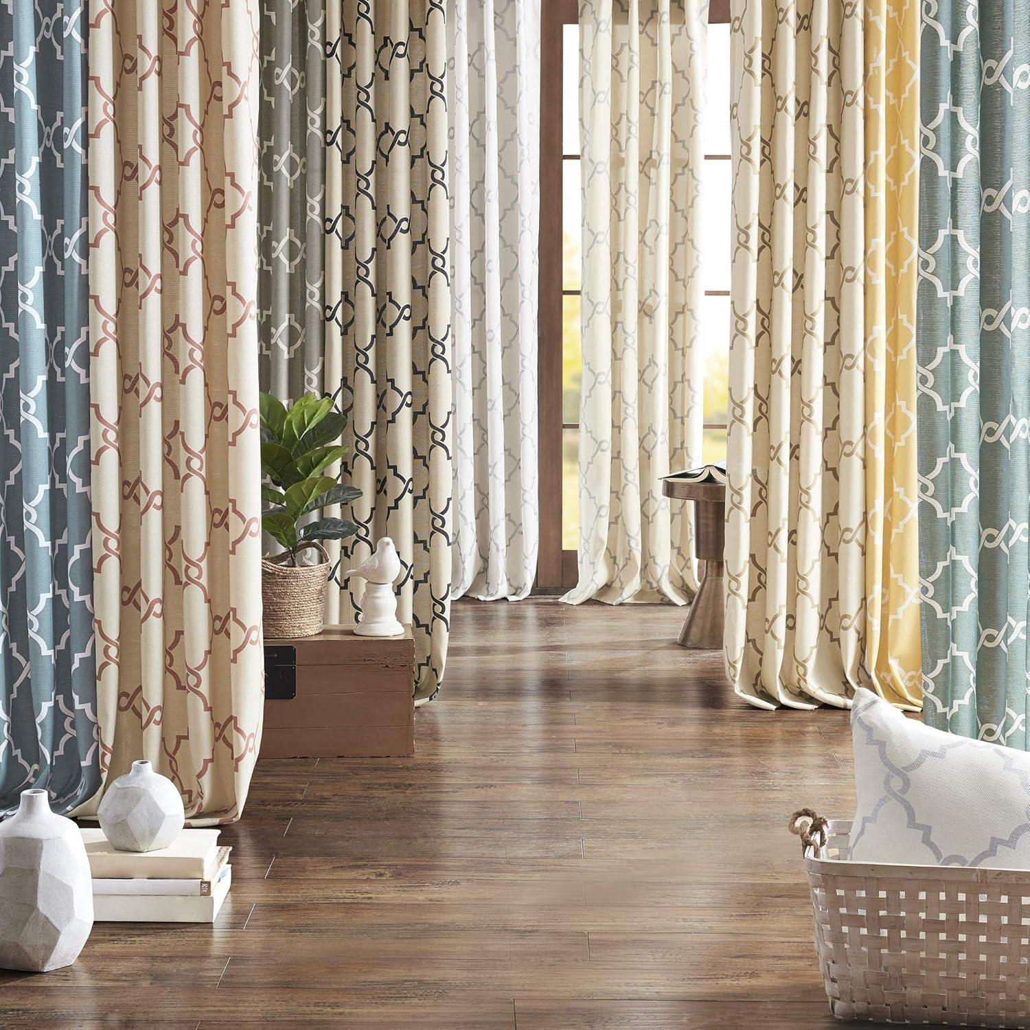 Madison Park Fretwork Print Grommet Top Single Window Curtain Panel