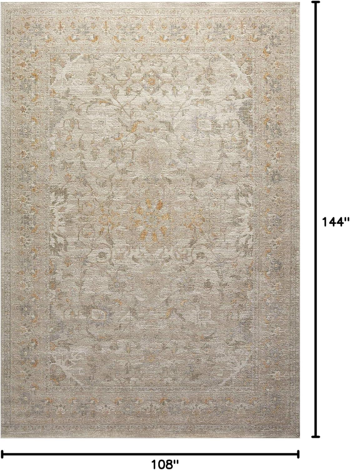 Chris Loves Julia x Loloi Rosemarie Floral Ivory/Natural/ Yellow Area Rug