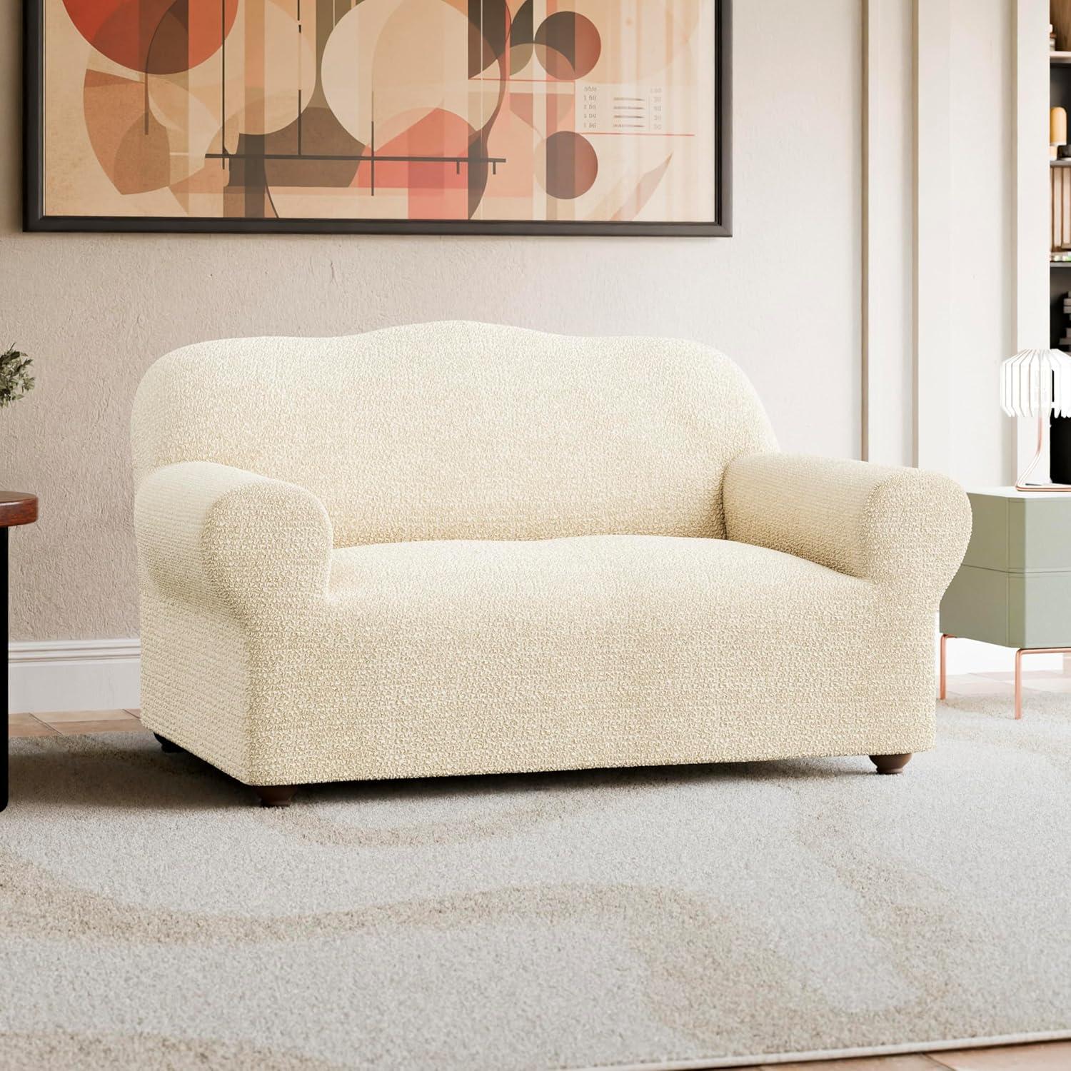 Stretchy Slipcover for Loveseat Sofa - Italian Style & Premium Quality - Mille Righe Collection