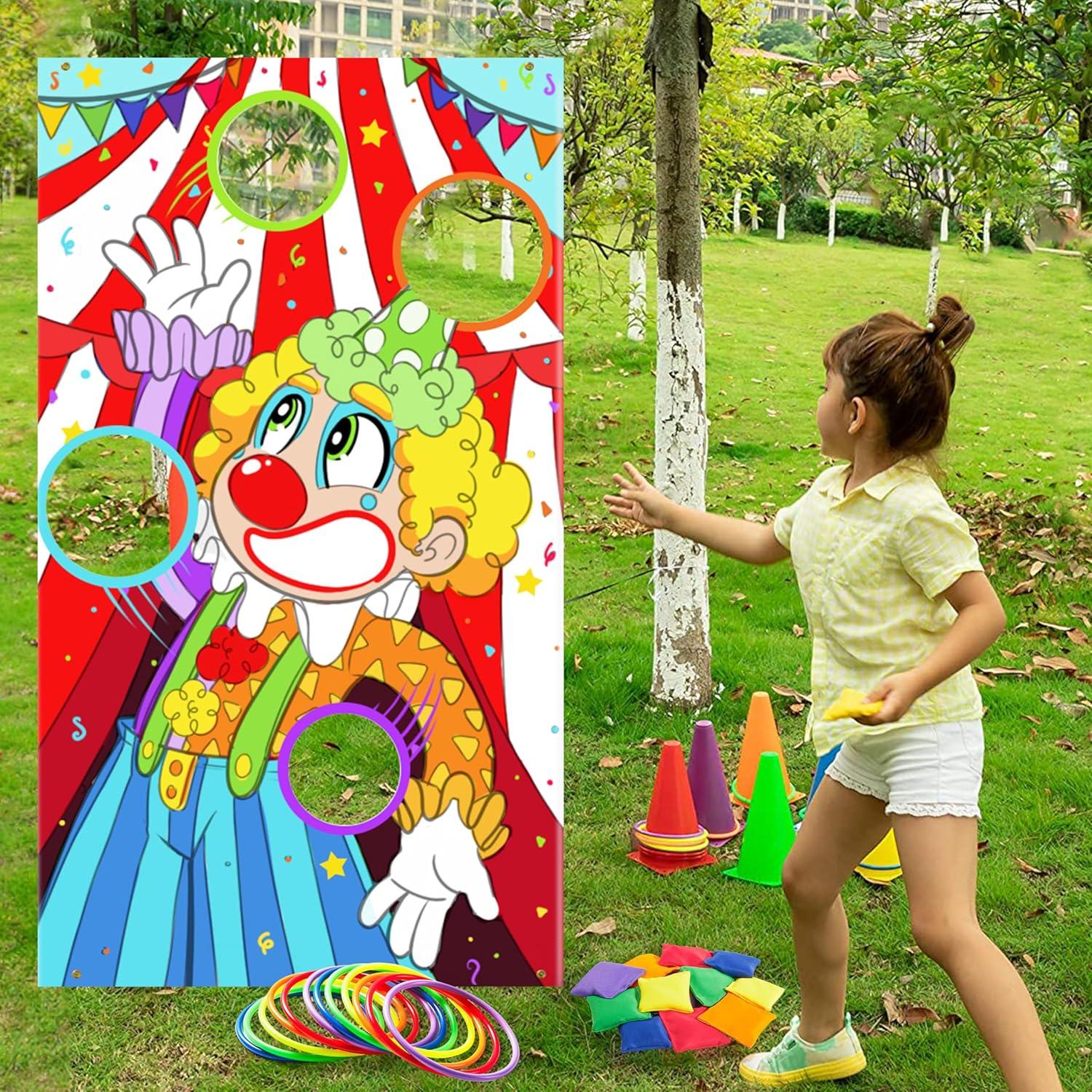 Joyfy 31 Pcs Carnival Game Set - Including Ring Toss Games, Bean Bags, and Cones for Kids Indoor Outdoor Play, Family Activities and Holiday Party