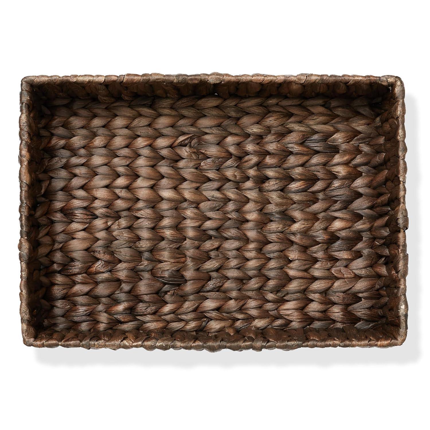 Casafield Casafield Bathroom Storage Baskets, Water Hyacinth Toilet Tank Topper Bins (Set of 2)