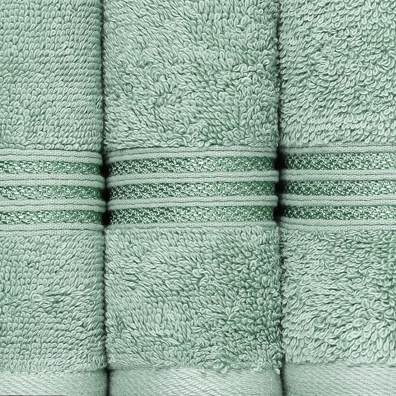 Superior Egyptian Cotton Absorbent 8-Piece Sage Towel Set