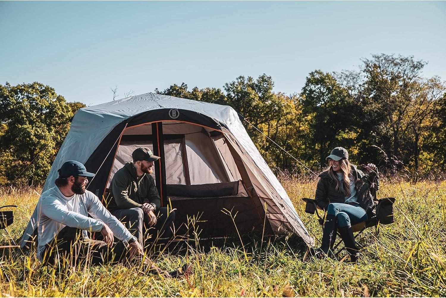 Gray 6-Person Three-Season Instant Cabin Tent with Carry Bag