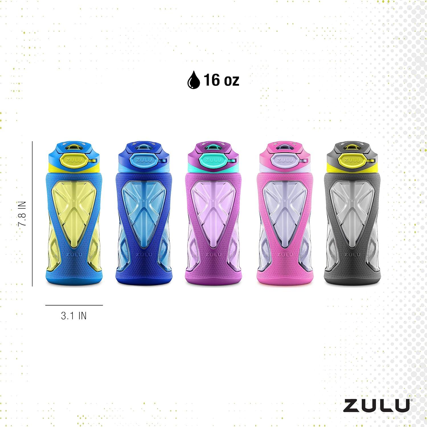 Blue and Yellow BPA-Free Plastic Kids Sports Water Bottle